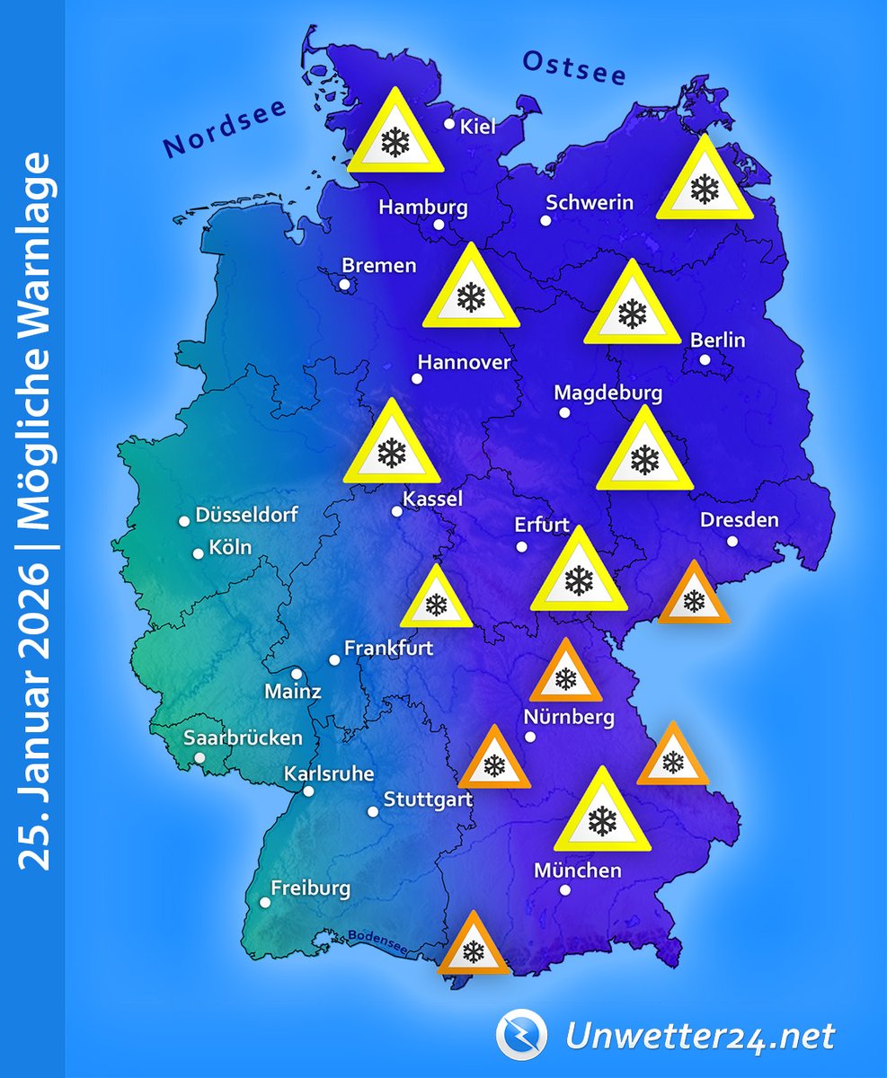 🌨️ Nach längerer Trockenheit: Schnee ab Sonntag 🌨️

Die trockene Phase geht bald zu Ende. Dann folgen Niederschläge, die meist als Schnee fallen.

Mehr dazu: unwetter24.net/2026/01/21/nac…

#Schnee #Neuschnee #Winter #Wetter