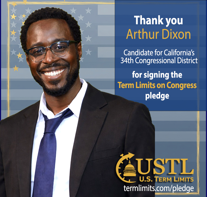 USTermLimits's tweet photo. Thank you @ArthurDixonCA for signing the #termlimits on Congress pledge. https://t.co/itr5hfoTgD https://t.co/5I9lZ8AyPk