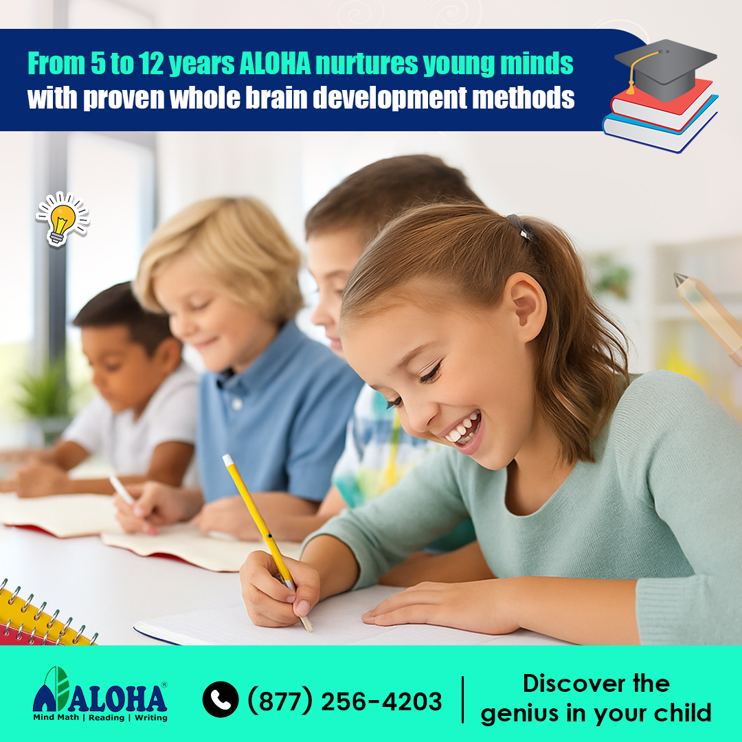 Give your child a smarter start with ALOHA Mind Math. Perfect for ages 5–12, our whole-brain approach builds focus, confidence, and strong thinking skills—beyond math.
For more information,
📷alohamindmath.com
📷(877) 256-4203
#Reading #Writing #ALOHA #onlineclasses #usa
