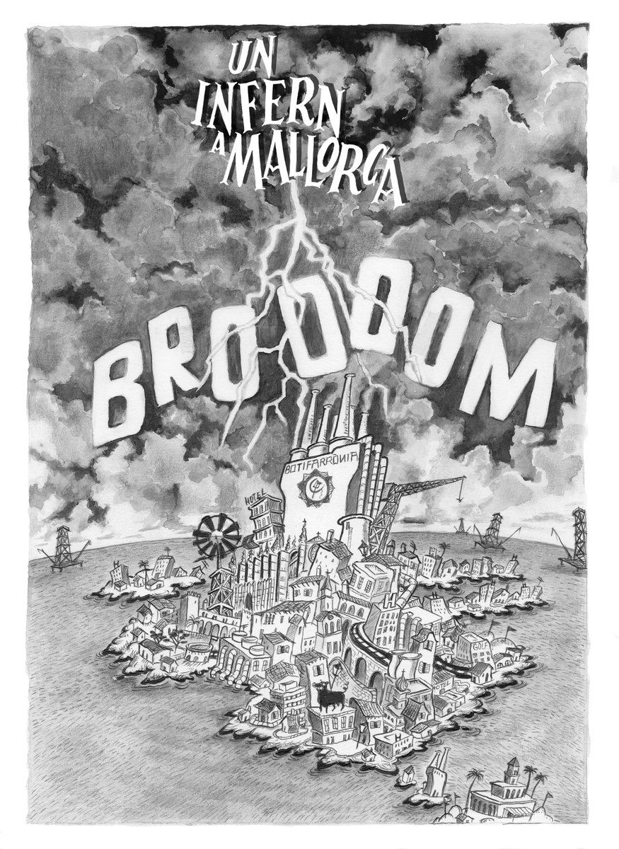 El 2018 els còmics Xisco Fuster i Toni Planisi publicaren ‘Un infern a Mallorca’ (‘La decadència de l’Imperi Mallorquí’). La imatge més coneguda no és la de la portada, sinó la vinyeta que representa l'illa totalment encimentada <a href="/Terraferida/">Terraferida</a>