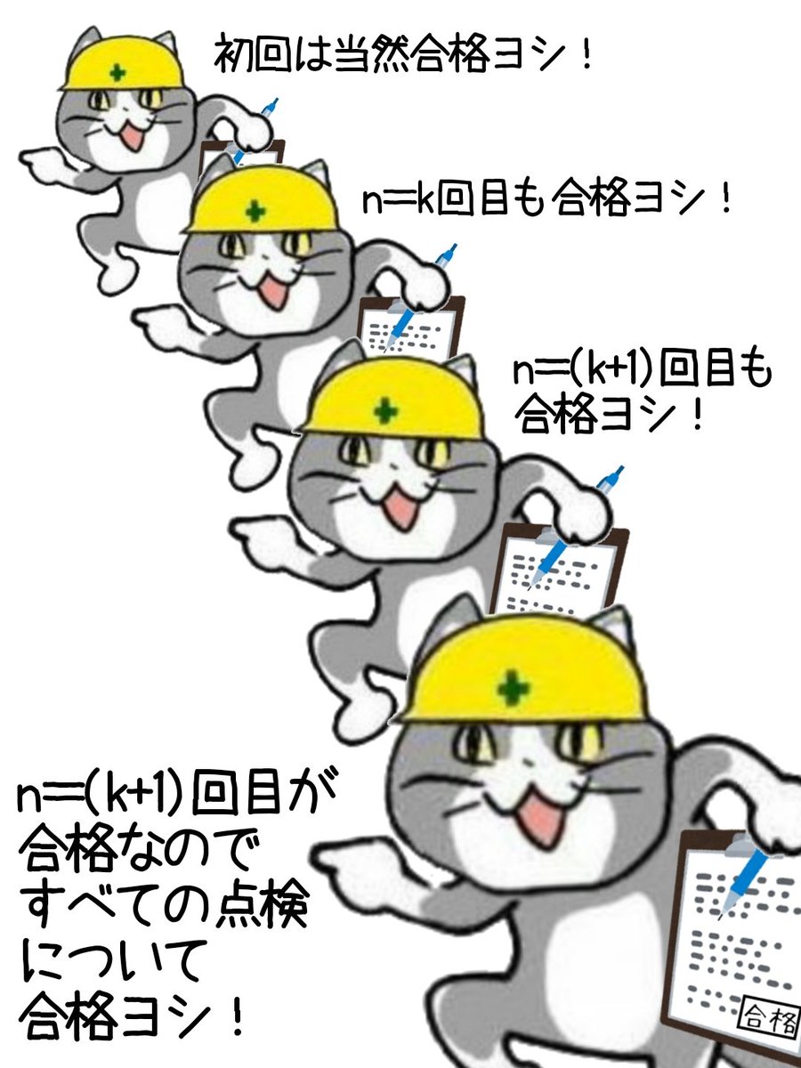 数学的帰納猫 #現場猫