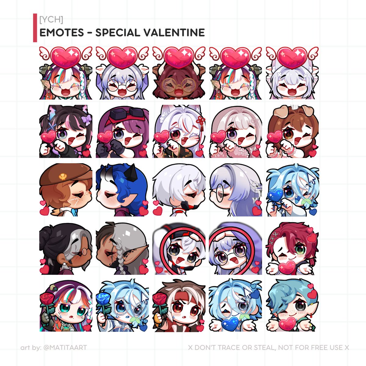 ✨[YCH] Emote - Special Valentine✨                 
      [RTs are very appreciated ♡]   

✅ Ych commission vgen.co/matita