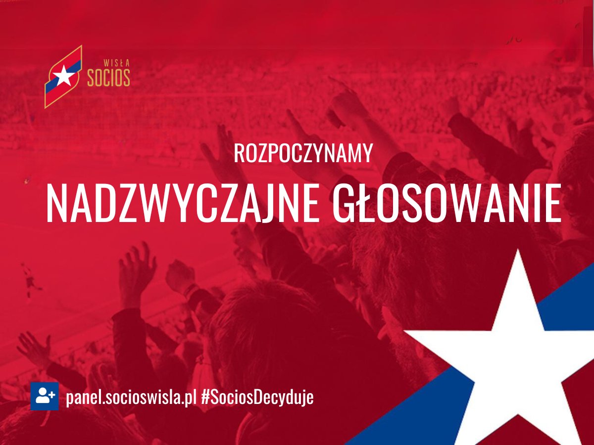 💥 Rozpoczynamy nadzwyczajne głosowanie dotyczące przeznaczenia 3 milionów złotych na realizację projektu uruchomienia restauracji na stadionie!  Jest to historycznie największe głosowanie naszego Stowarzyszenia! 🤝 Dołącz do <a href="/SociosWisla/">Socios Wisła Kraków</a>, decyduj razem z nami! 

➡️