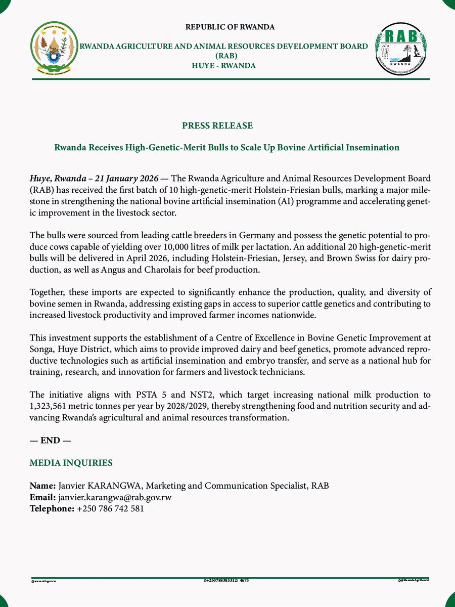 Rwanda Agriculture & Animal Resources Devpt Board tweet media
