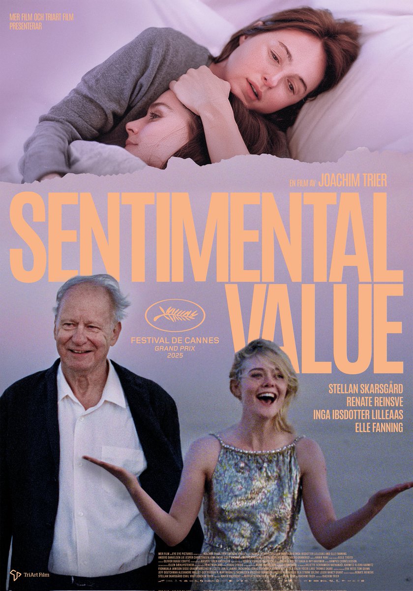 MaxiLifeDiary's tweet image. Top 12 película - Sentimental Value (8/10)

No digo que sea de las películas que hay que ver dos veces para apreciarlas, pero cada vez que pienso en Sentimental Value me gusta más, porque los temas que toca son súper profundos: reconciliación y traumas familiares, nostalgia de…