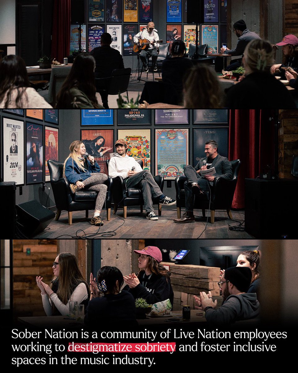 LiveNation's tweet image. Meet Sober Nation. Created by our own team members, Sober Nation's growing mission centers on community, openness, and making room for all paths to wellness across the music industry.

Read more about Sober Nation: livemu.sc/SoberNation
