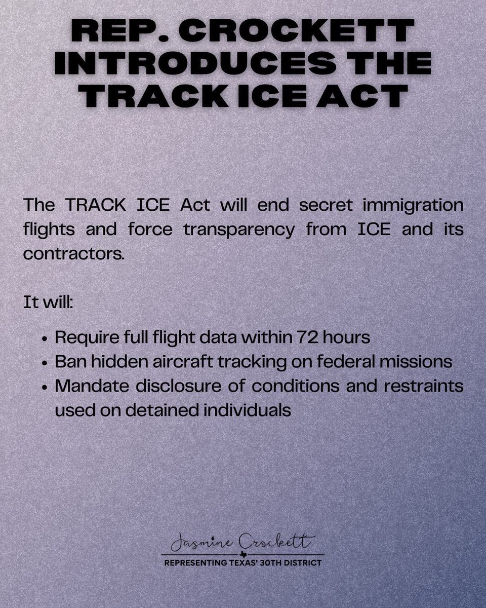 RepJasmine's tweet image. For far too long, the federal government has operated immigration flights without full transparency. These ghost flights are tearing families apart, leaving loved ones in the dark, and giving immigration agencies free rein to act without oversight, transparency, and justice. It…