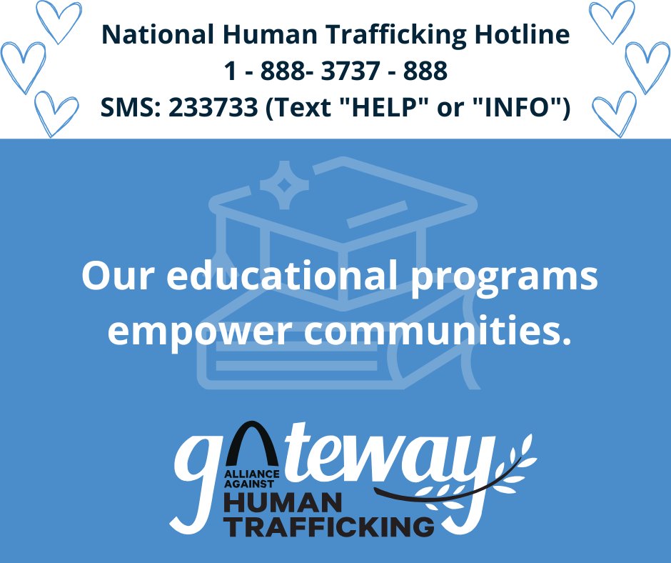 When people are properly informed about human trafficking, they know how to identify, and respond to help stop human trafficking and save lives. Visit gahtmo.org/all-courses/#c… to learn more about our educational programs. 

#GAHTMO #EducateToPrevent