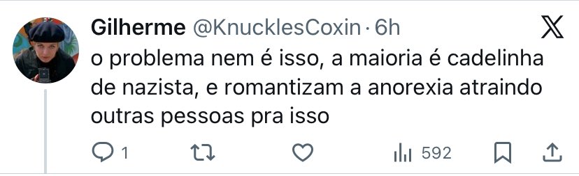 teaistheway's tweet image. esse aqui digitou com a cabeça no cu só pode associou uma comunidade pra pessoas com transtorno alimentar com PORRA DE NAZI

SE MATA PORRA