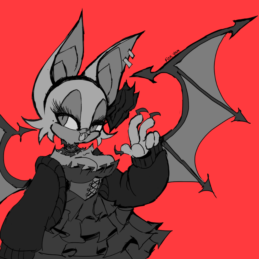GENCZILLA's tweet image. Goshikku Gyaru Rouge the Bat Sketch