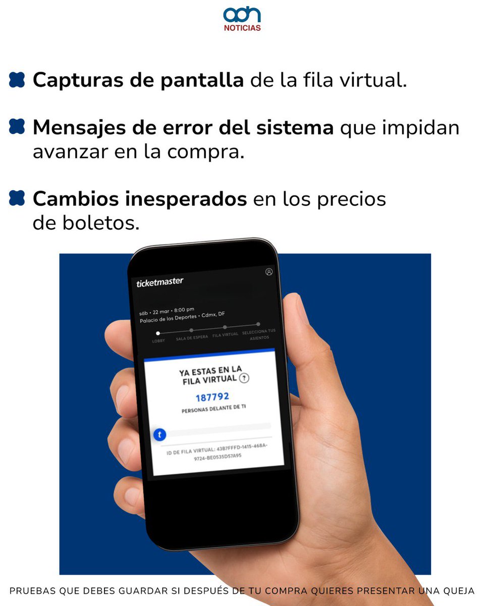 adnnoticiasmx's tweet image. 🎶💜 ¡Atención ARMY! Si tras la compra de boletos para BTS necesitas presentar una queja, guarda bien tus pruebas: comprobantes, correos y capturas de pantalla. Con los cambios de último momento en la preventa, tener todo respaldado puede marcar la diferencia 👀🎟️