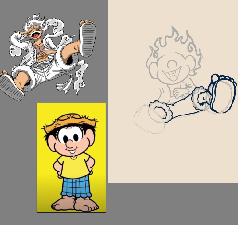 Sei lá só bateu uma vontade muito grande de desenhar o Chico bento no Gear 5