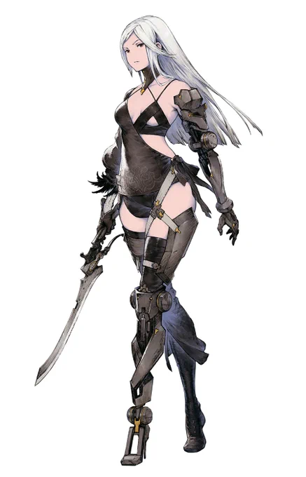 Official art | NieR Re[in]carnation - Gayle, the Prosthetic Hunter Artist: Akihiko Yoshida