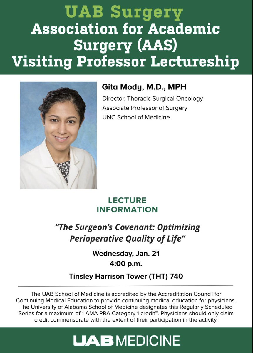 UABCTSResidency's tweet photo. Thrilled to host @gitamody for the @AcademicSurgery Visiting Lectureship. She presented her excellent work at @UNCCTsurgery studying patient-reported outcomes in 🫁 surgery. Thanks for visiting @citycouncilbham 

#whyUABCT @BenjaminWeiUAB @herbchen @UNCSurgery @UABSurgery https://t.co/3egoRtjN8J