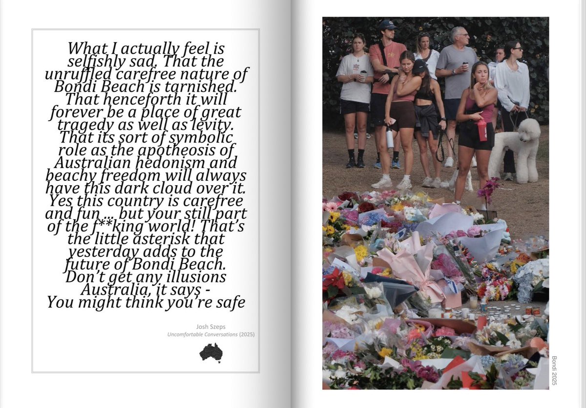 SydneyStreet101's tweet photo. — National Day of Mourning —
Special Bondi edition of Sydney Street Magazine 

A photo essay, 40 years in the making ...
📷Andrew Stark 

https://t.co/NUmTWb8wiP

@cityofsydney @abcsydney @ChrisMinnsMP @cbbmuse @rgloveroz @street__hub @RayMartin @MarkTedeschi2 @bondilifeguards https://t.co/B37PwN1qGE