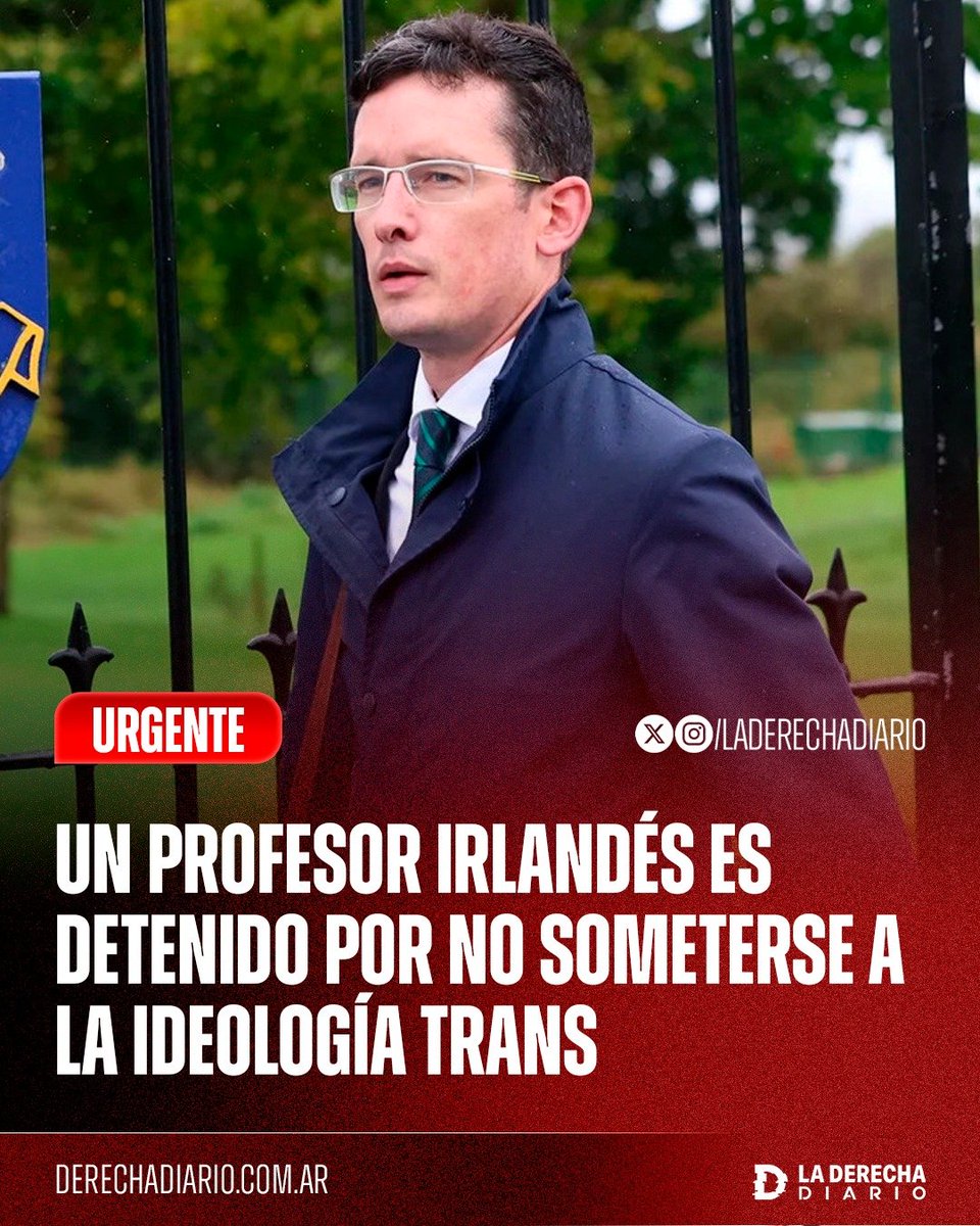 🚨🇮🇪🏳️‍🌈 | El profesor irlandés Enoch Burke, quien transcurrió 560 días en la cárcel, fue arrestado nuevamente bajo el cargo de "discurso de odio" tras rehusarse a utilizar los pronombres de sus alumnos trans: "Pueden encerrarme, pero no pueden obligarme a mentir".