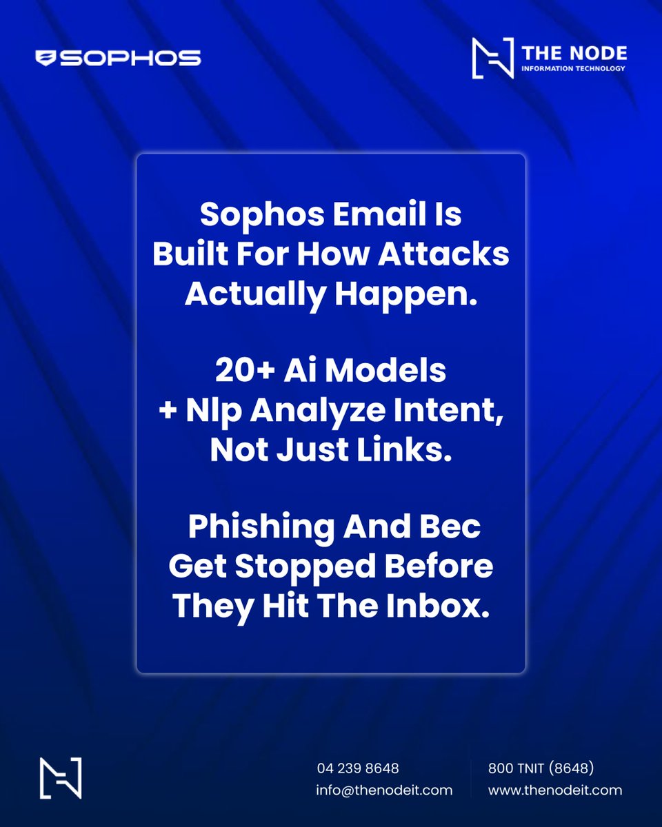 thenodeit's tweet photo. Sophos Email Security,  and learn how to defend against advanced email threats in the fast-paced environment.

Contact us at:
Toll-Free: 800-TNIT (800 8648)
📧 info@thenodeit.com
🌐 https://t.co/u1GzWoNoCl
@Sophos 

#ITSupport  #IT #Cybersecurity #ITSupport #Sophos https://t.co/1PJZtL1Ccv