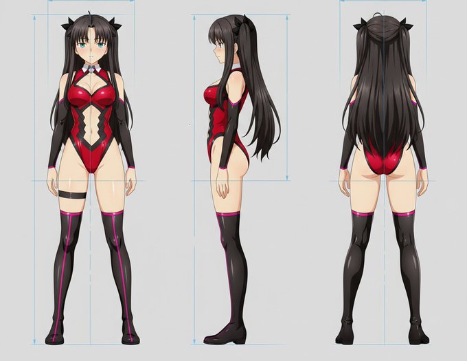 うちの3Dヒロイン達を
アニメ資料っぽく変えて遊んだやつ 