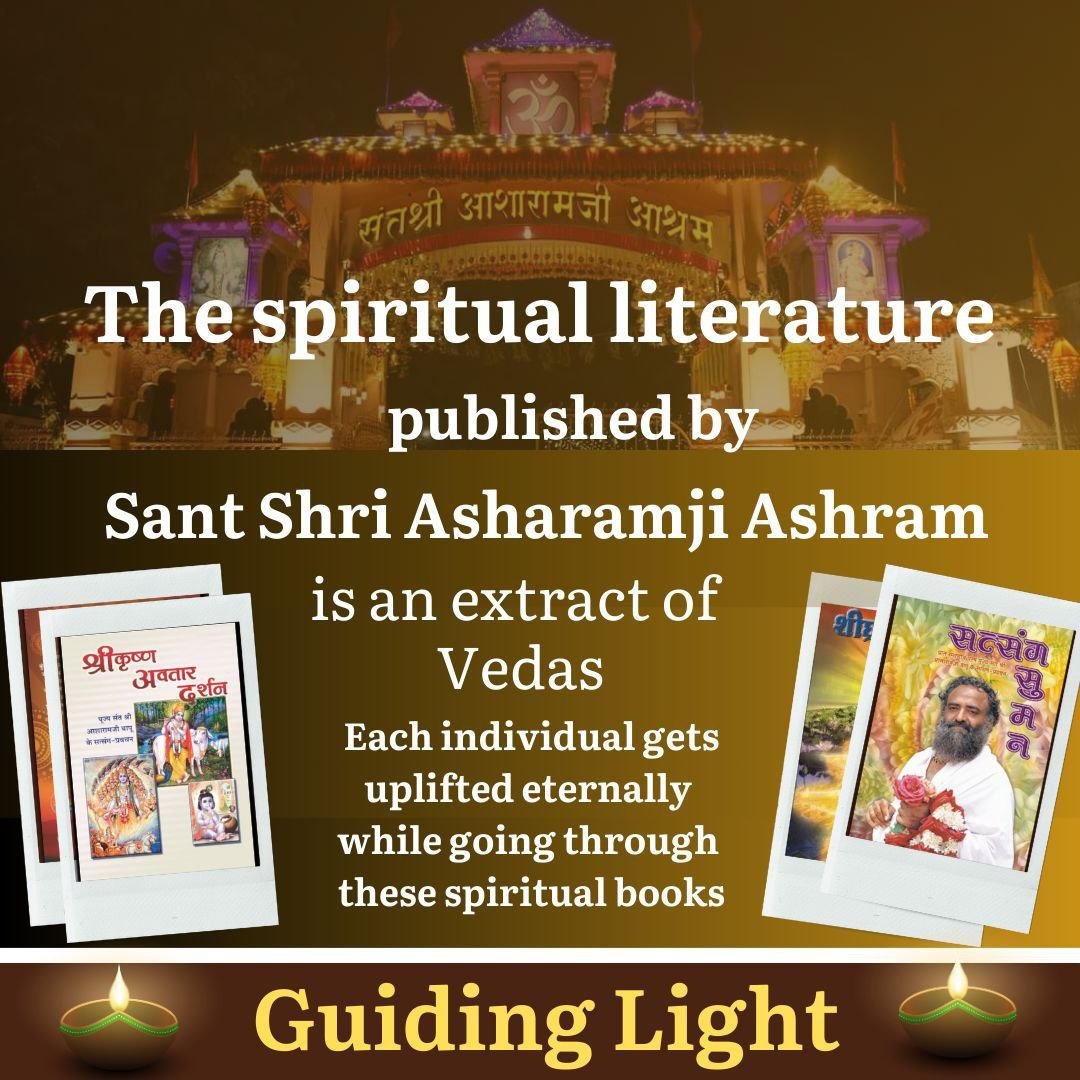 Words of Wisdom from
Sant Shri Asharamji Bapu are available to public as #Satsahitya . Published by Ashram, compilation of Divine Knowledge , these Sahityas are simplest form of Vedas, Upanishads &amp; Geetas which are easy to carry, read and understand for all age groups.