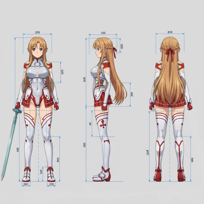 うちの3Dヒロイン達を アニメ資料っぽく変えて遊んだやつ