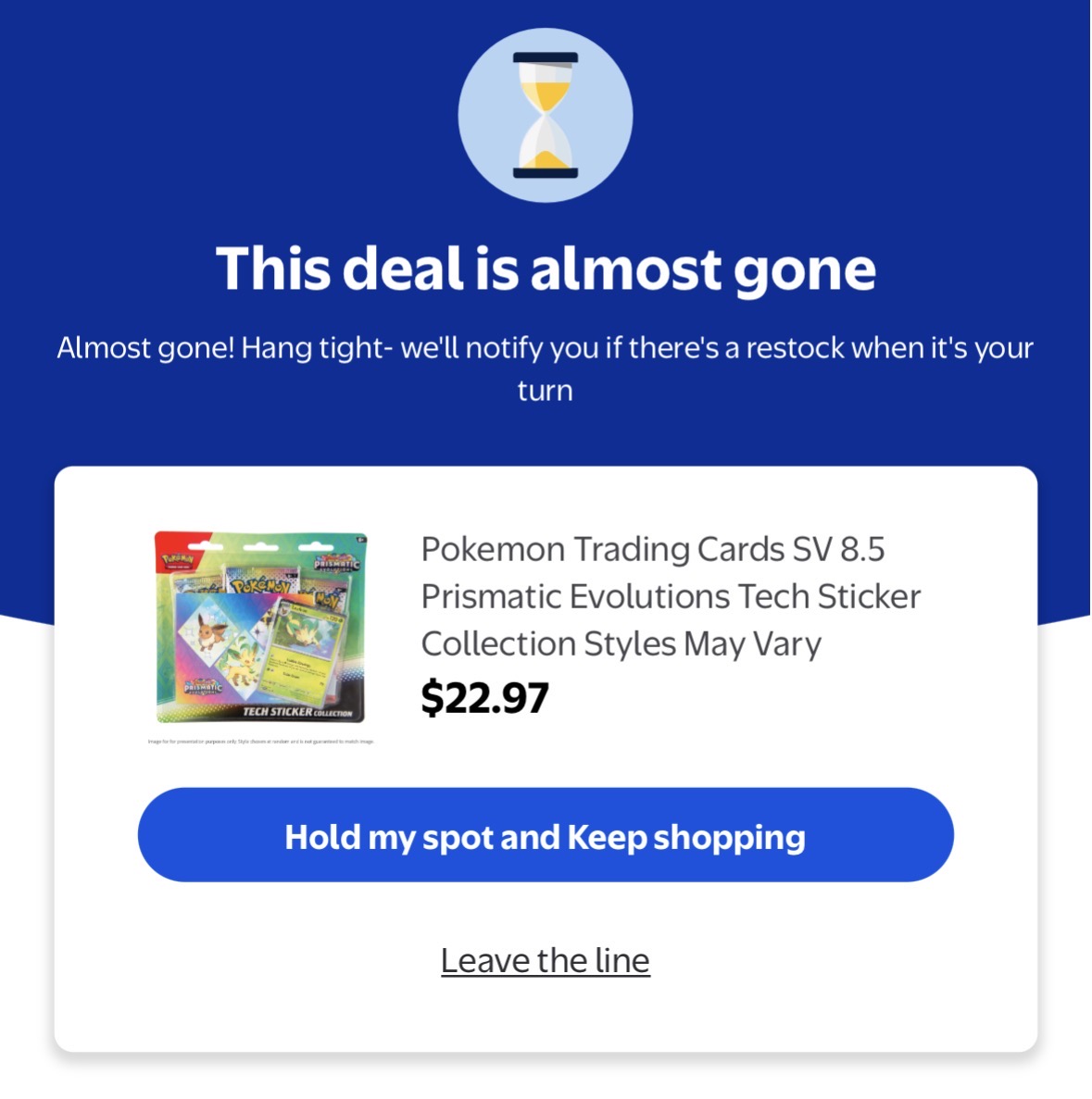 switchstock's tweet photo. Join the Walmart Queue for Prismatic Evolutions Tech Sticker Packs

https://t.co/mCPtVPyq4c https://t.co/ss6j2gMovr
