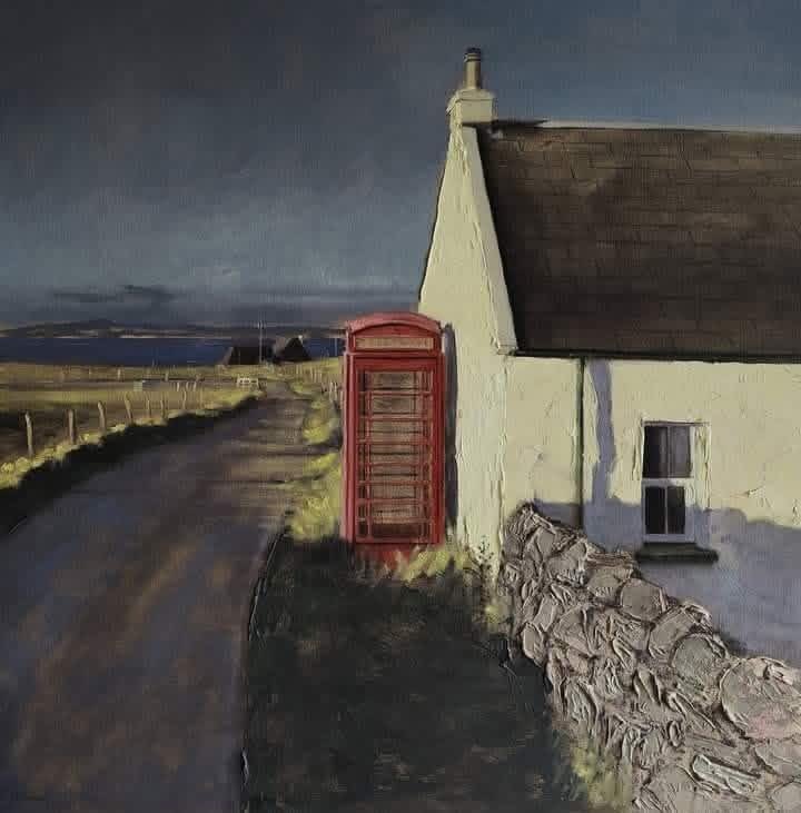 olgatuleninova's tweet photo. "Road to Caolas", 2023.
Dale Bissland (Scottish Artist, born 1985)
Oil on Panel, 60 × 60 cm. https://t.co/azfNhNFd5O
