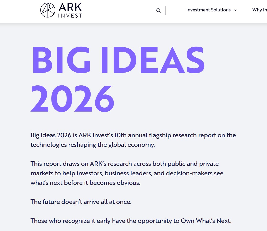 ARK Invest 预测：2030 年比特币价格将涨至76 万美元，市值达16 万亿美元】 Cathie Wood @CathieDWood 旗下ARK  Invest 在最新发布的「Big Ideas 2026」报告中预测，到2030 年比特币市值将达到约