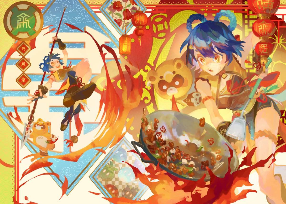 sabimilia's tweet image. some genshin zine pieces i never posted