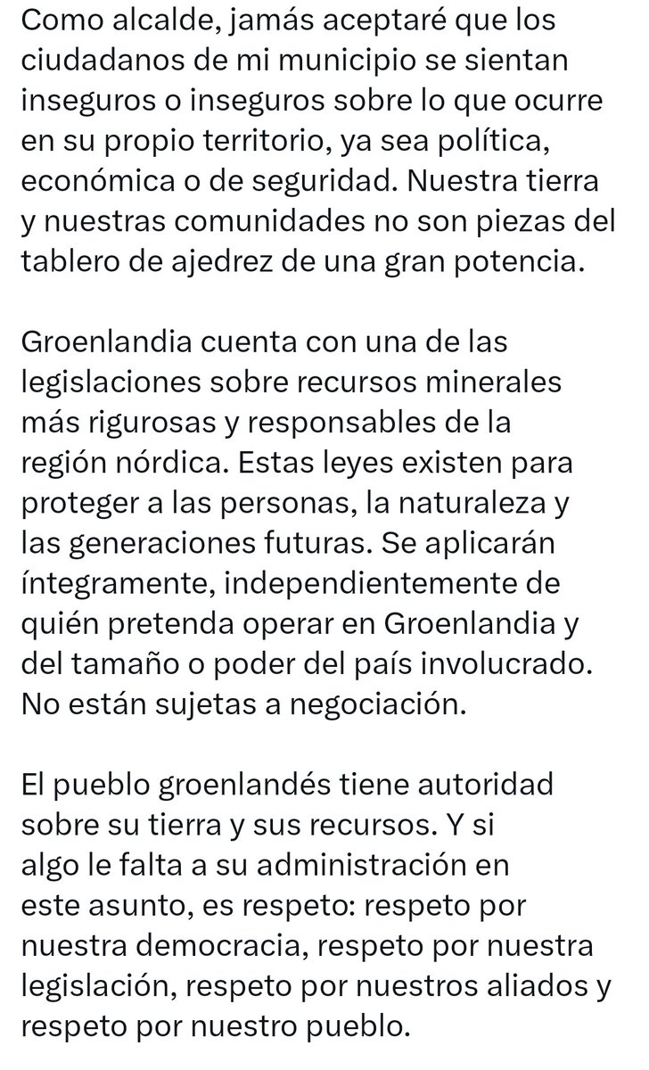 mariaeulate's tweet image. La alcaldesa del municipio groenlandés de Kujalleq, donde se encuentran las minas de tierras raras, ha enviado una carta abierta al presidente estadounidense Donald Trump. kujalleq.gl/da/nyheder/202…