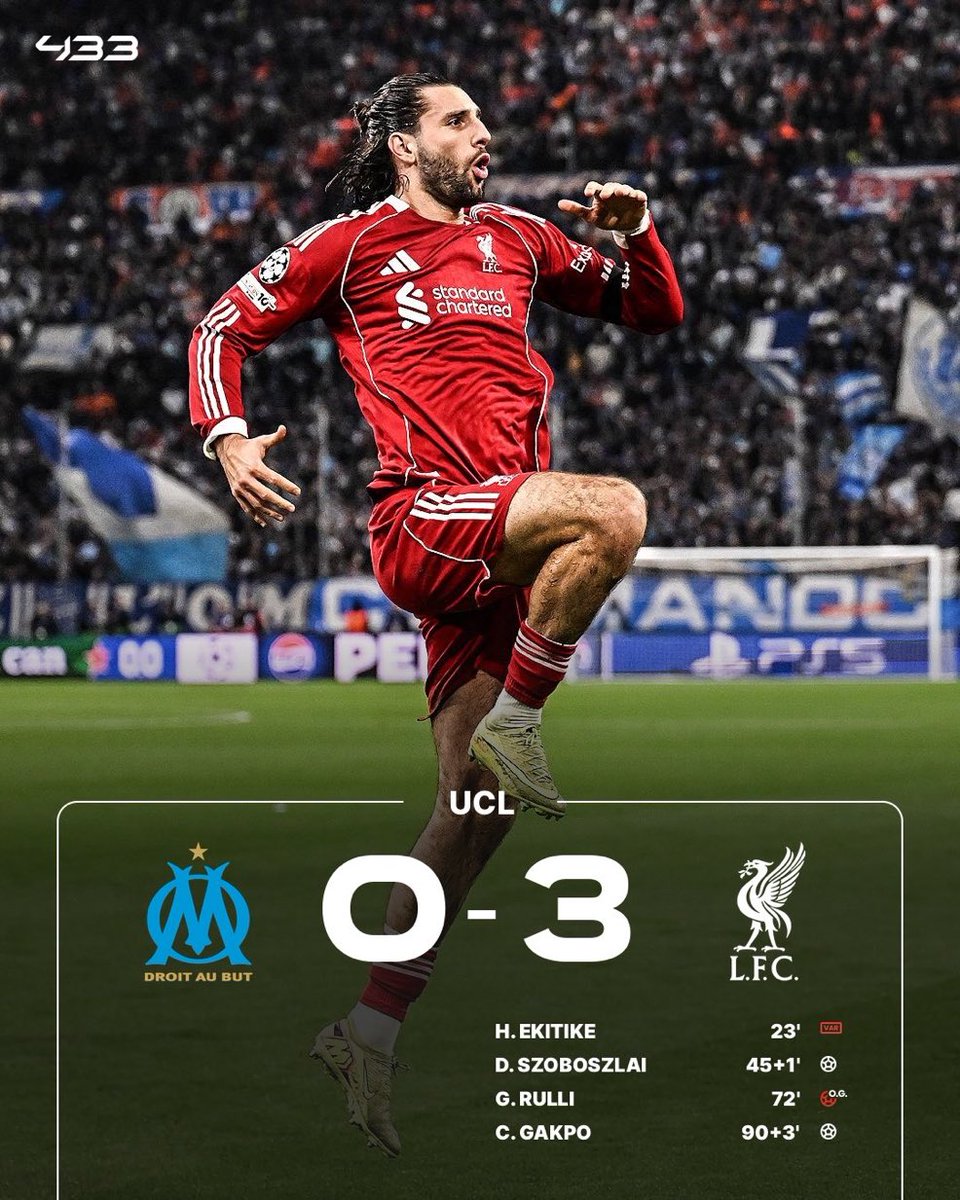 試合終了】 🇫🇷マルセイユ 0-3 リバプール🏴󠁧󠁢󠁥󠁮󠁧󠁿 ソボスライ