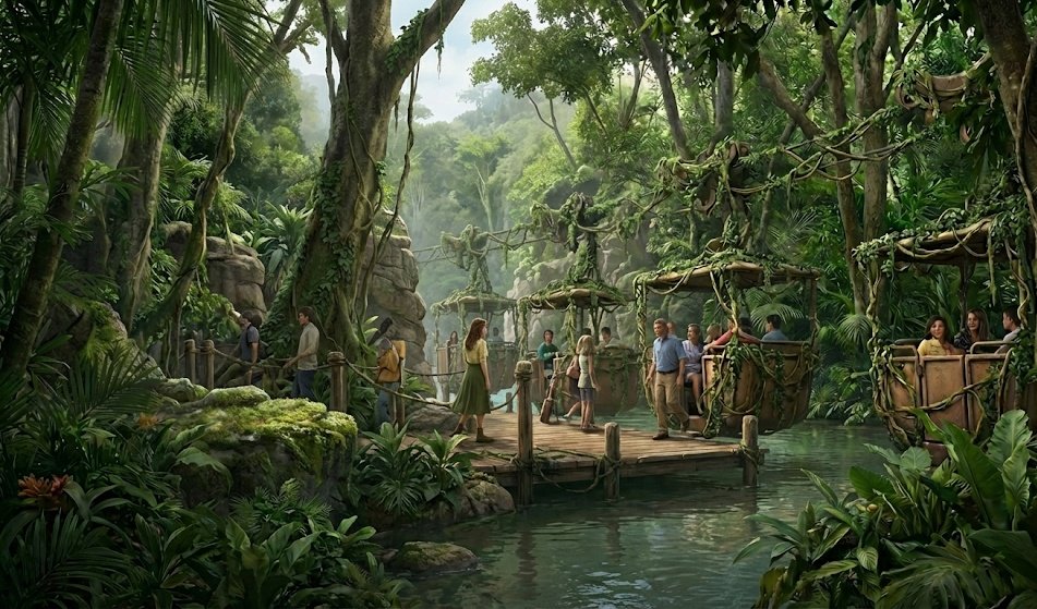 Jungle Cruise in the sky but featuring animated classics like Tarzan and Jungle Book. Would love to see this in Disneyland Paris' Adventureland.