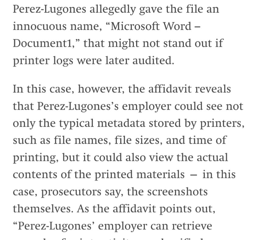 Sources, whistleblowers, and journalists should be aware: workplace printers don’t just track file names — in many cases, they also store screenshots of any file they print.