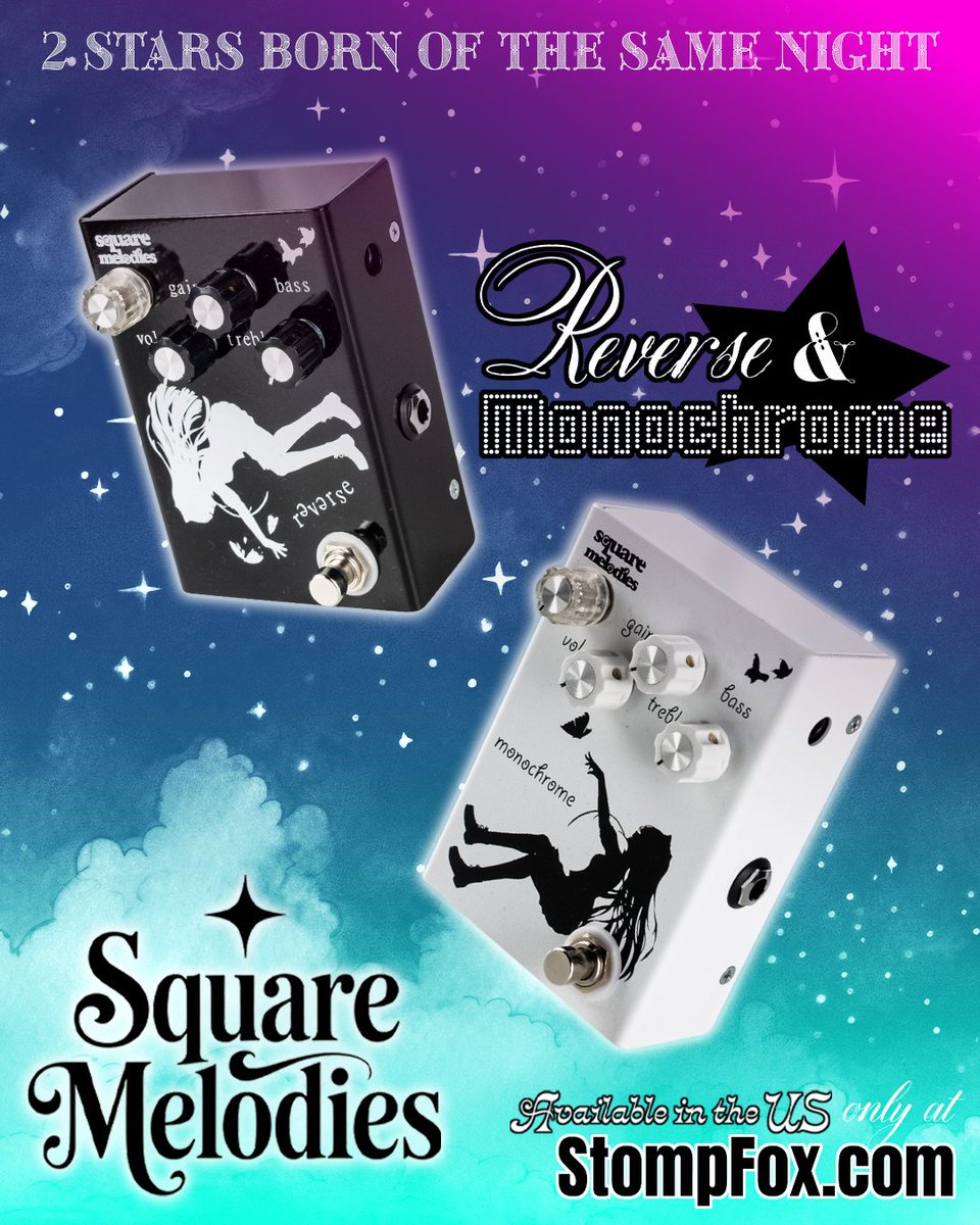 StompFox's tweet photo. 2 Stars born of the Same Night 🌟 

Square Melodies @umami_effects 
🖤Reverse &amp; Monochrome🤍 

Available in the US exclusively through https://t.co/4KpIqpNo9F https://t.co/APZuzPHHxo