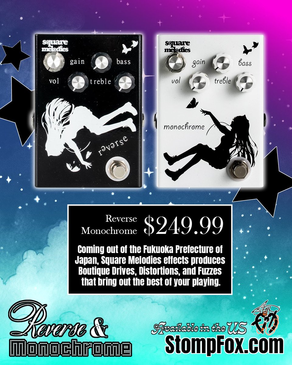 StompFox's tweet photo. 2 Stars born of the Same Night 🌟 

Square Melodies @umami_effects 
🖤Reverse &amp; Monochrome🤍 

Available in the US exclusively through https://t.co/4KpIqpNo9F https://t.co/APZuzPHHxo