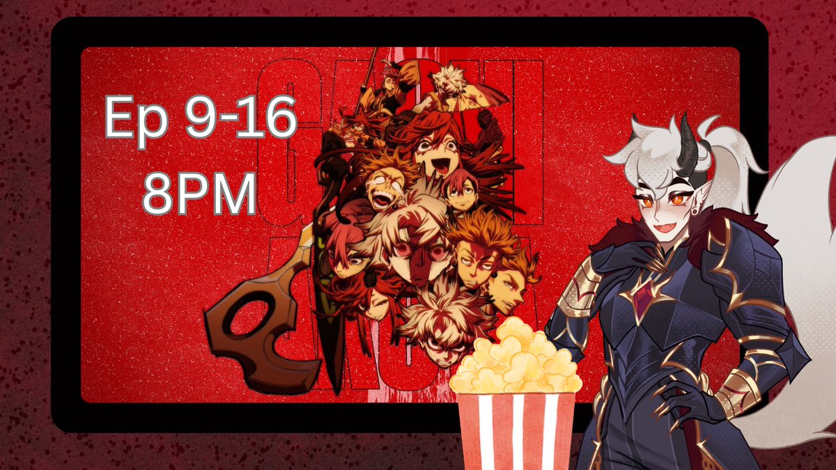Tonight at 8pmEST!! 

We’ll be watching more Gachiakuta in the discord! 

Come hang out and eat snacks~