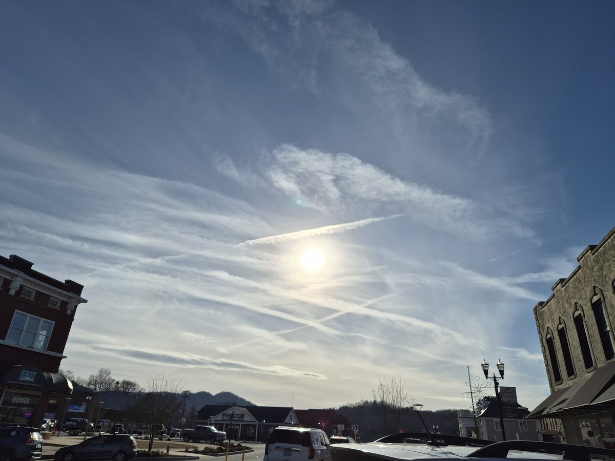 All day geo engineering in WNC.  Seeding the air for rain ahead off the artic blast.  Is this necessary?