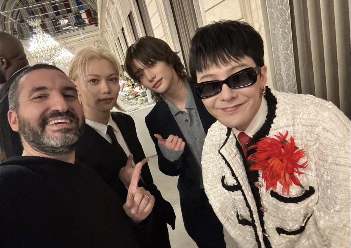 YONGLlXIE's tweet image. felix, hyunjin and gdragon with ibrahim maalouf today🤍
