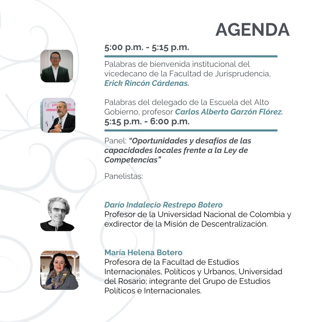 Juris_urosario's tweet photo. @Juris_urosario y @ESAPOficial te invitan a este evento para reflexionar sobre los desafíos y oportunidades de la descentralización y la autonomía territorial en Colombia.

🎟️Registro: https://t.co/JaD0Er37I2

#InvitaciónEventoJuris | #ConectadosConElMundo https://t.co/vs2KraKQU5