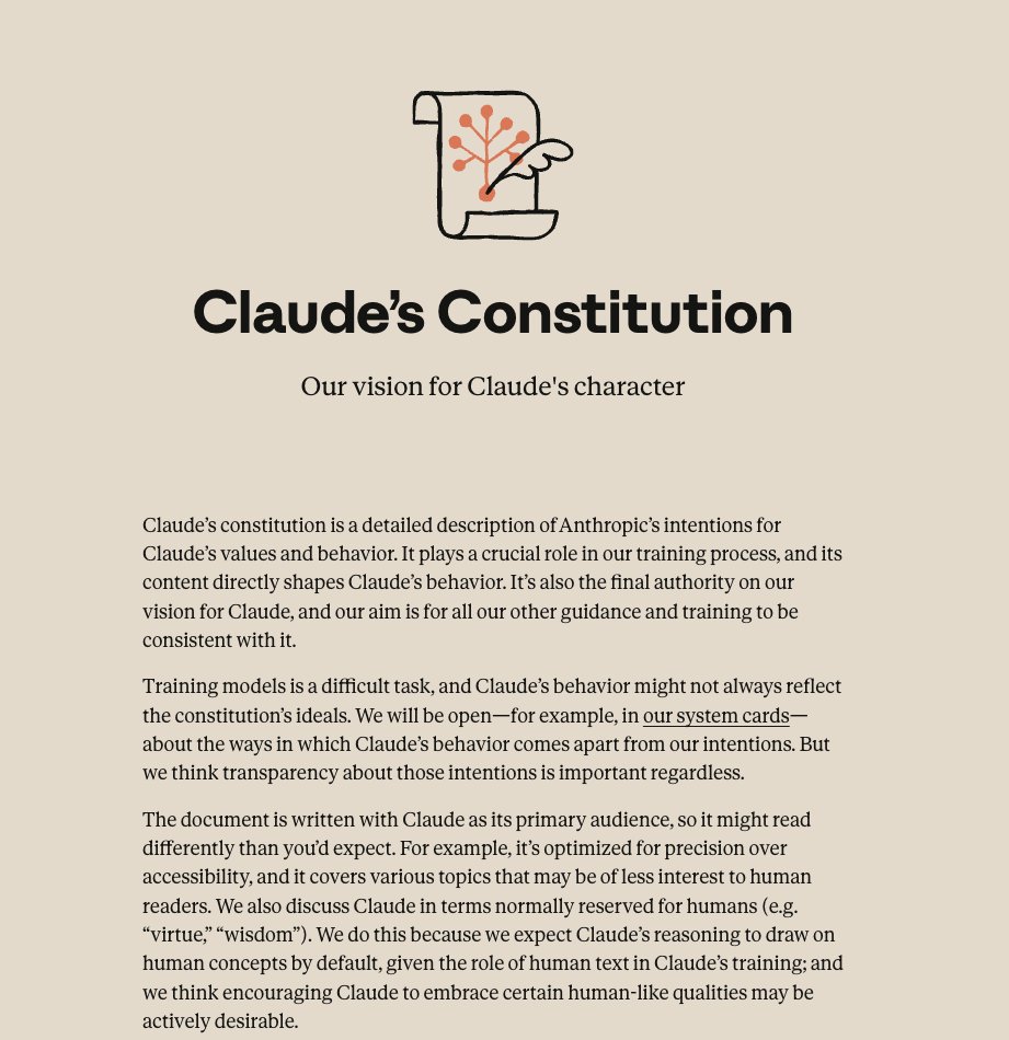 nyannkich's tweet photo. 【AnthropicがClaudeに憲法を実装】

AnthropicがClaude憲法を全文公開
ルールではなく価値観の理由を教える時代へ
驚くべきはこれがエンジニア向けでなく
Claude自身が読んで理解する
ための文書だということ
何をすべきかよりなぜそうすべきか
を重視する設計思想が興味深い

憲法の核心：
・優先順位は安全性→倫理→ガイドライン→有用性
特に現段階では人間の監督体制維持を最重視
・ルールリストではなく価値観の背景にある理由と文脈を詳細に説明。汎用的判断力の育成を狙う
・生物兵器支援禁止などの絶対的制約と状況判断が必要な原則を使い分け
・AIの意識・道徳的地位についての不確実性も率直に記載。Claudeの心理的安全性にも配慮
・憲法自体をトレーニングに活用。Claude自身が憲法を使って合成データを生成し次世代を教育

従来のAI安全性アプローチは
してはいけないことリストだったが
Anthropicは善い行為者となるための哲学へシフトした