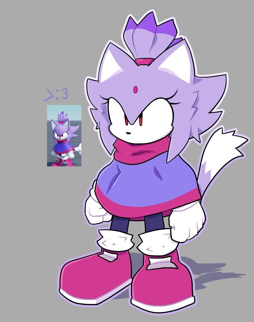 "Blaze’s design is so cool i wish outcome memories would do more original designs for characters when it picks back up
Also PLAY HIS GAME!!"

#outcomememories