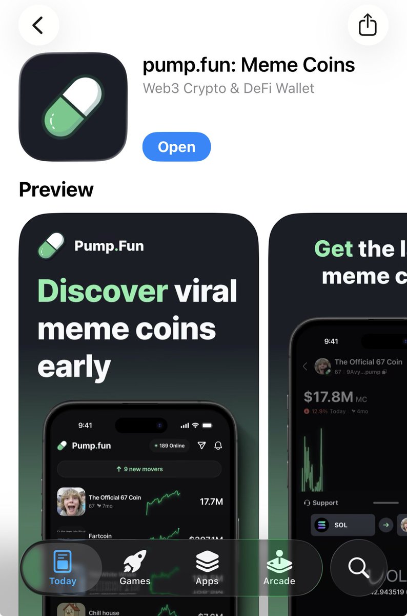 GM, <a href="/Pumpfun/">Pump.fun</a> bringing memes to the App Store.
67 leading the way.
Go show them some love.
🫴
    🫴

#67to67Billion