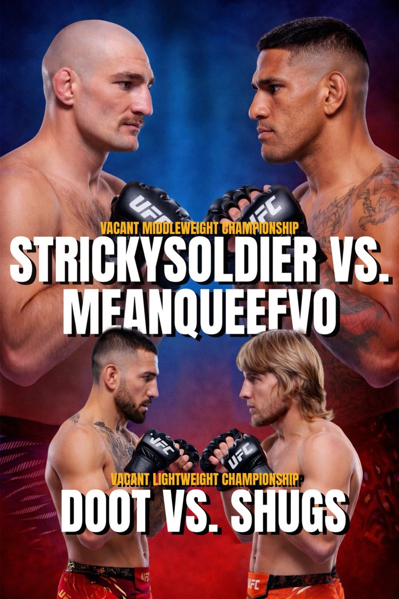 VFCMMA's tweet image. 🏆 TWO TITLE FIGHTS 🏆

@StrickySoldier vs. @MeanQueefVo 
@Kiran96830201 vs. @shugtuffs 

THE OFFICIAL #VFC1 POSTER HAS DROPPED!