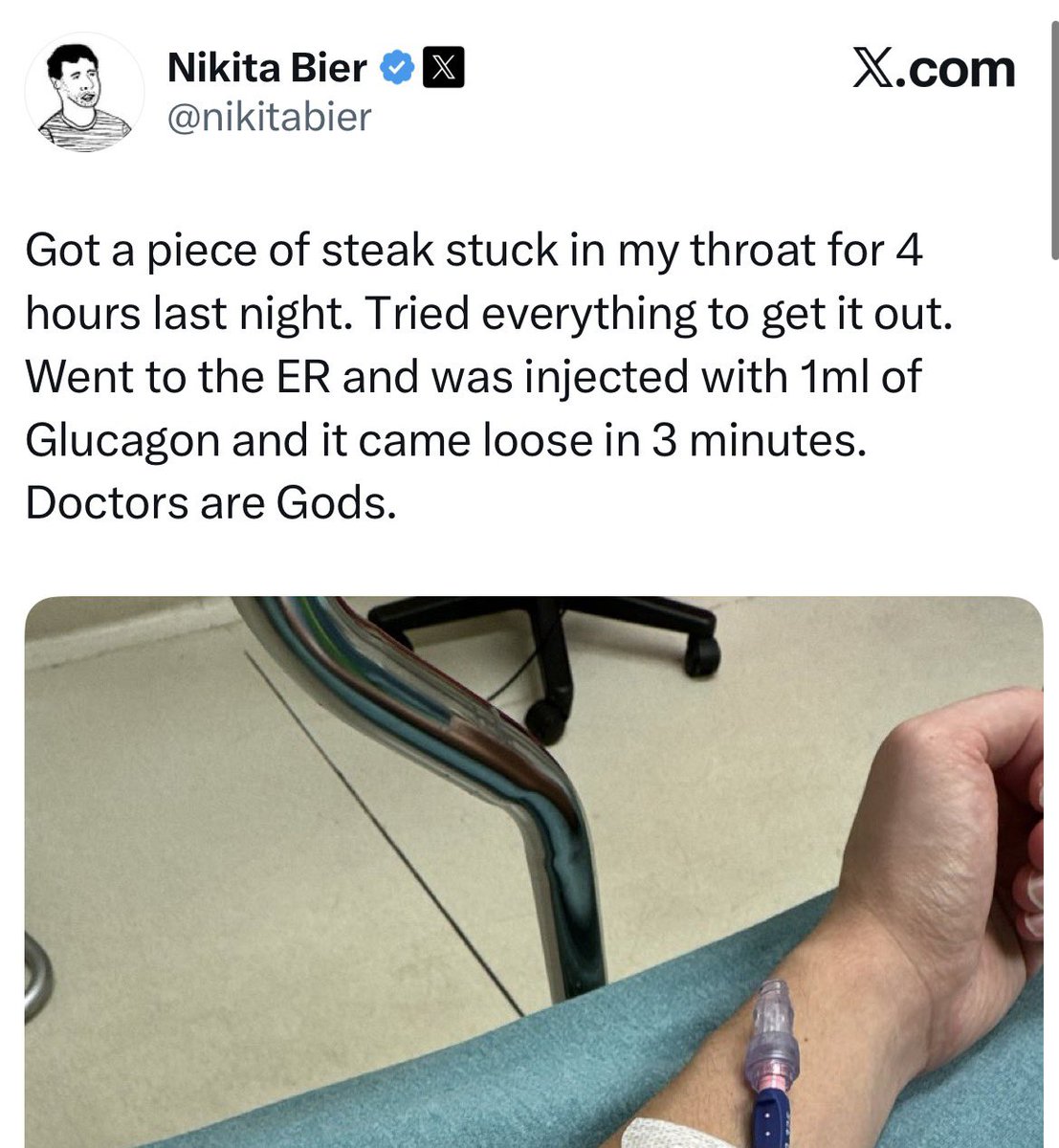 echetus's tweet photo. Nikita Bier dislocates his jaw and swallows food unchewed, relying on his powerful gastric acid to break down the meals over several weeks https://t.co/HjIzMnkN4m