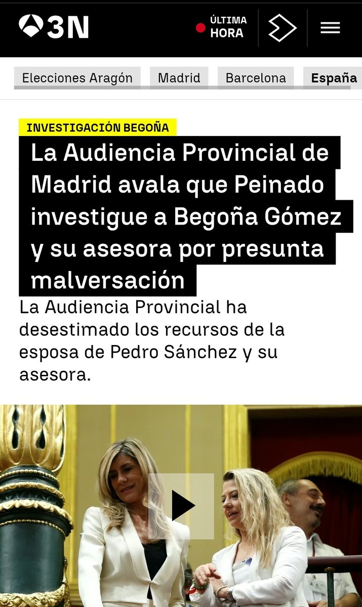 QUE LA MASACRE DE LOS TRENES EN ADAMUZ Y GELIDA NO BENEFICIE A PEDRO SÁNCHEZ OPACANDO EL BRUTAL VARAPALO JUDICIAL A BEGOÑA GÓMEZ Y LA MALVERSACIÓN EN LA MONCLOA POR LA QUE ESTÁ INVESTIGADA.

NUEVO ESPALDARAZO DE LA AUDIENCIA PROVINCIAL DE MADRID AL JUEZ PEINADO DEJANDO CLARO QUE
