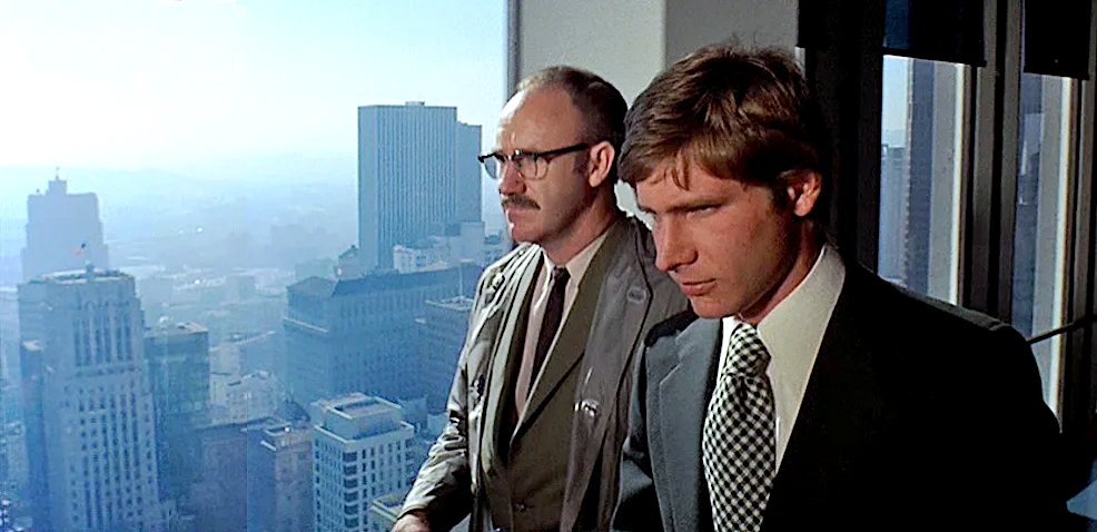 A fascinating little movie. Coppola made this slow-burn ’70s paranoia thriller between the first two Godfather films.  The Conversation (1974)