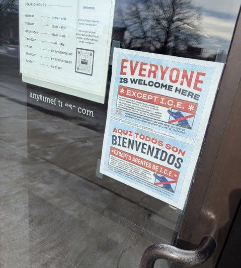 libsoftiktok's tweet image. INBOX: Anytime Fitness in Minnesota has this sign on their door BANNING ICE from entry

.@AnytimeFitness may possibly be harboring illegals.

Would be a shame if @ICEgov paid them a visit…