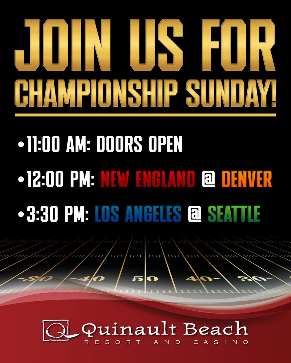 QBRC's tweet image. Join us at QBRC on Jan. 25 for the ultimate NFL watch party!

 - New England vs. Denver - 12PM
 - Los Angeles vs. Seattle - 3:30PM

 - Doors open at 11AM
 - Food service starts at 12PM
 - Select menu items earn BONUS ENTRIES into our  
    JERSEY GIVEAWAYS
