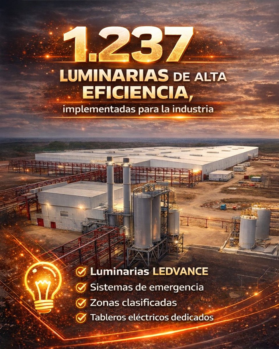 redeselectricas's tweet photo. Caso de éxito en la industria de alimentos y bebidas – Región Caribe ⚡
 
Implementamos 1.237 luminarias LED, sistemas de emergencia, soluciones para zonas clasificadas y tableros con normativa RETIE y RETILAP.
 
👉 🔗https://t.co/Dr6145kG7b https://t.co/Acmpw2eX5j