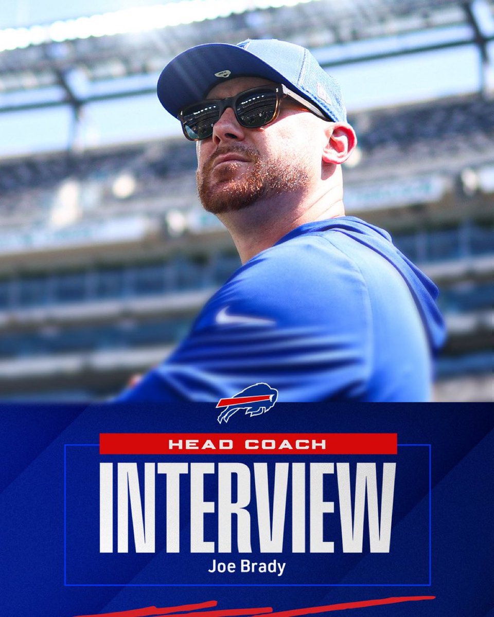AdamSchefter's tweet image. Bills now have completed an interview with OC Joe Brady for their head coaching position.