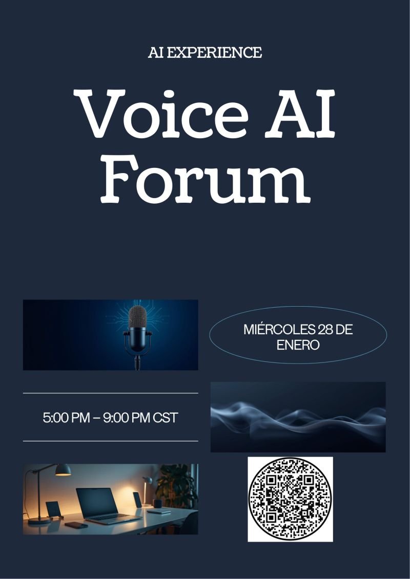 leonpalafox's tweet photo. 🚀 ¡Regresamos con el 2º Foro AI Experience – Voice AI! 🎙️
La Inteligencia Artificial ha evolucionado: ya no solo lee y escribe, ahora escucha y habla. Te invitamos a nuestra segunda edición del AI Experience en Foro @GBM_mx_ , esta vez dedicada totalmente al mundo del Voice AI.
Exploraremos cómo los LLMs se integran con sistemas de voz para potenciar tecnologías como Text-to-Speech, Speech-to-Text y Agentes de Voz en tiempo real.

Agenda del evento: 

🔹 Intro a LLMs para Voz: José María Sarmiento Chávez (Sr. Staff Data Scientist, GBM) explicará el stack tecnológico detrás de las experiencias de voz modernas. 

🔹 Arquitectura de un Agente de Voz: Edgar Zúñiga Aguilar (SDE IV, GBM) presentará una demo en vivo sobre sistemas de voz en tiempo real. 

🔹 Keynote Speaker: Dante Tellez , PhD, líder global en IA y Datos (ex-Google, Apple, Chubb).

🍕🍻 Al finalizar, quédate al networking con pizza y chelas cortesía de la casa.
📅 Fecha: Miércoles, 28 de enero, 2026 🕔 Hora: 5:00 PM - 9:00 PM CST 📍 Lugar: Foro GBM, Santa Fe, CDMX
👉 Asegura tu lugar aquí: https://t.co/VbMMB6H7zD